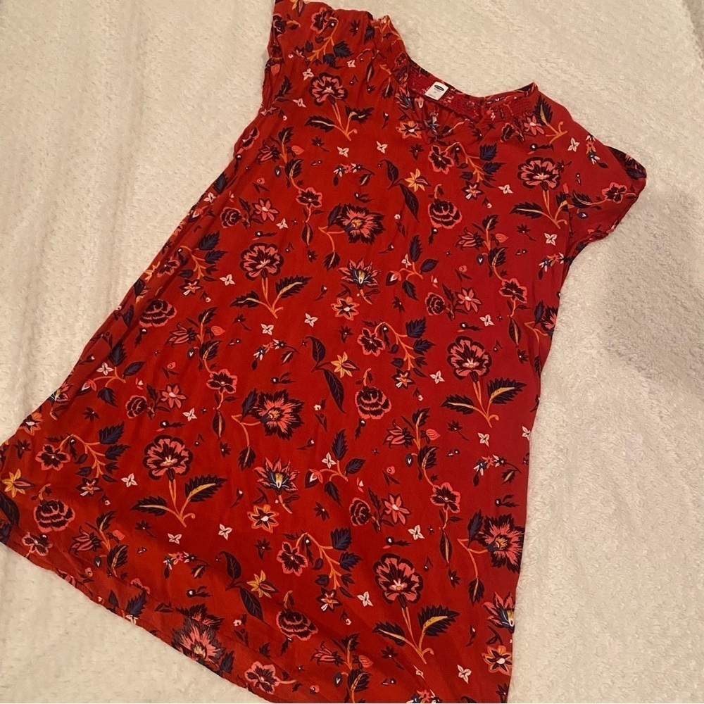 OLD navy red floral dress
